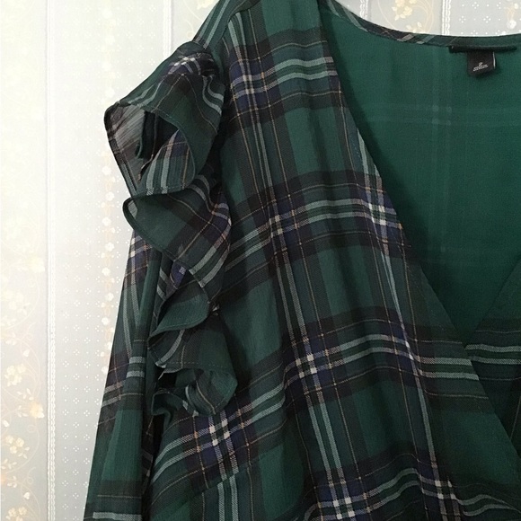 Torrid Plaid Ruffle Blouse - Picture 5 of 7